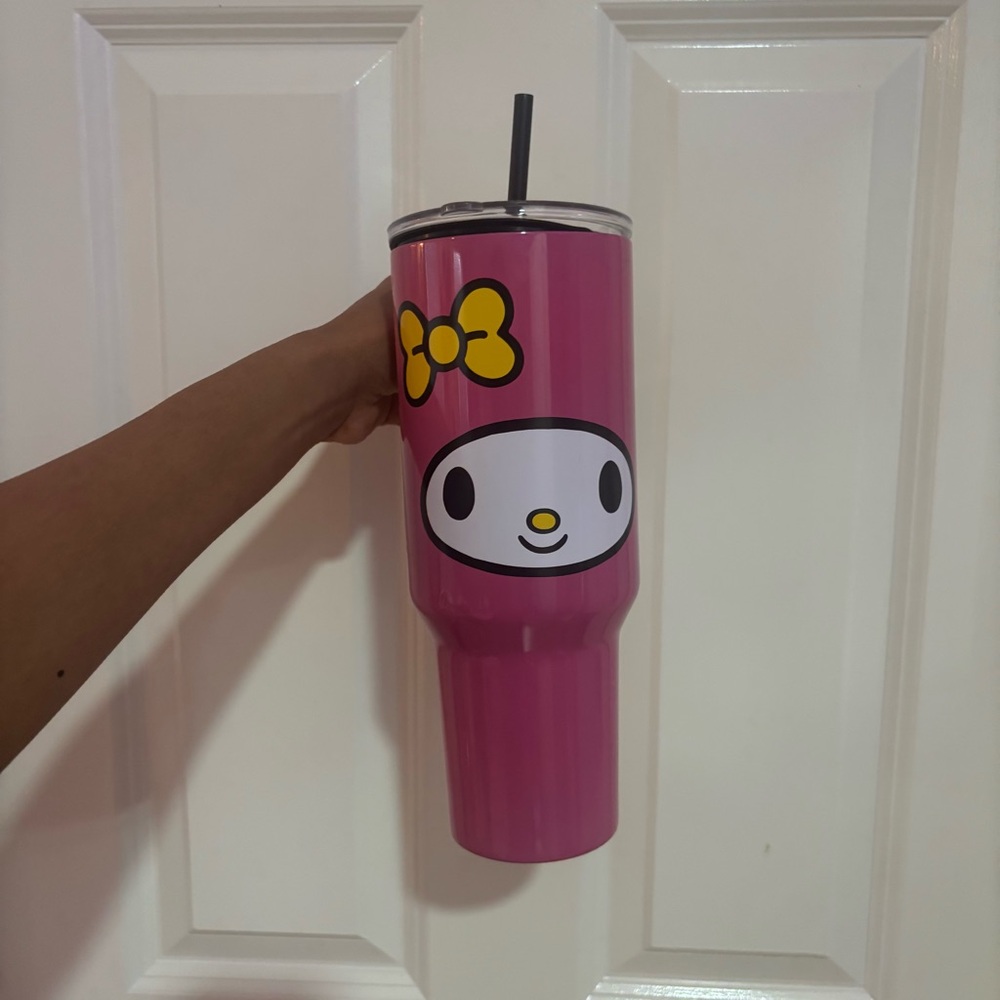 Sanrio Pink Tumbler with Yellow Bow